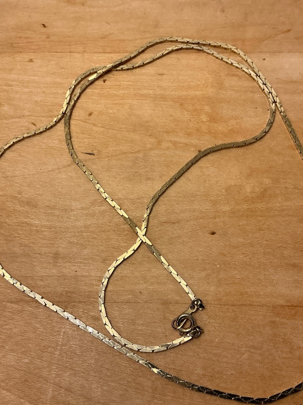 Gold Tone Herringbone Chain